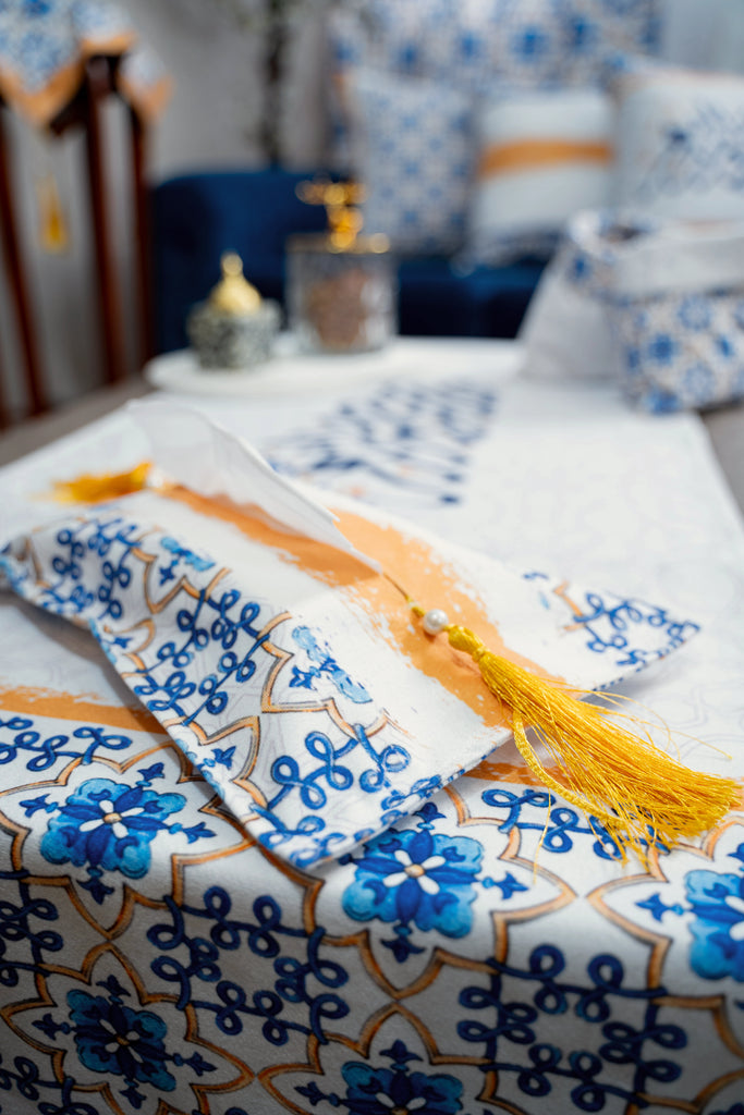 Blue Orange Islamic Tiles Ramadan Tissue Cover stara worldwide