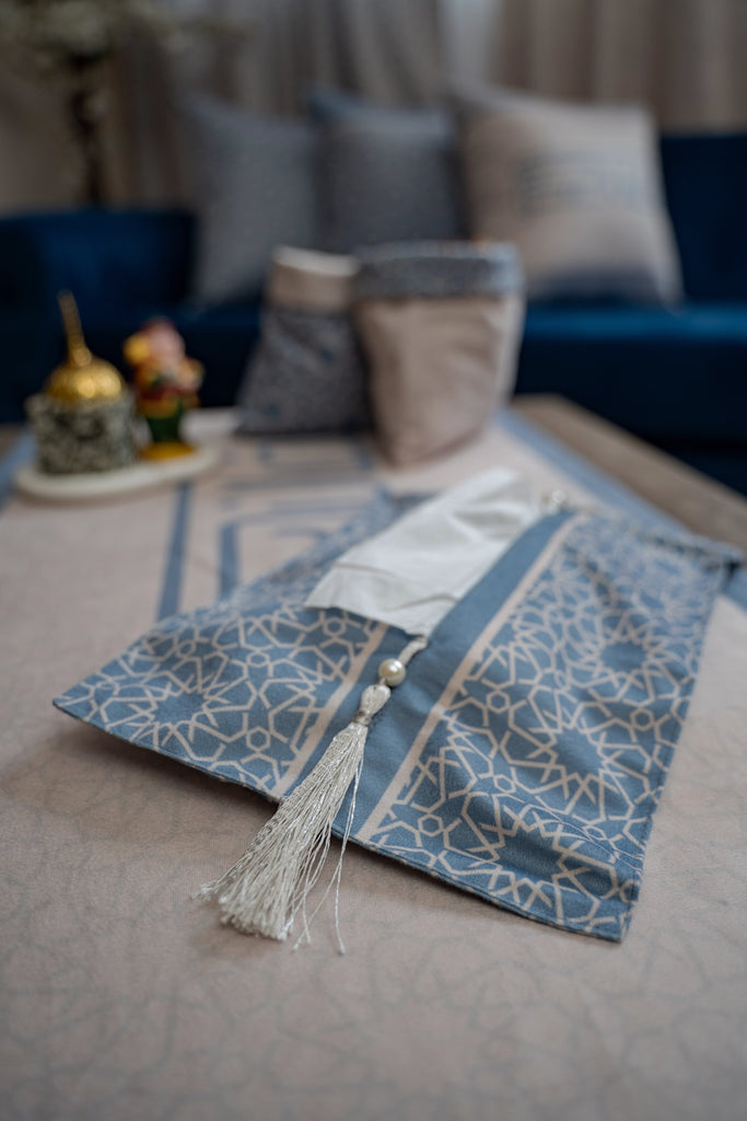 Simple Blue Islamic Pattern Ramadan Tissue Cover stara worldwide