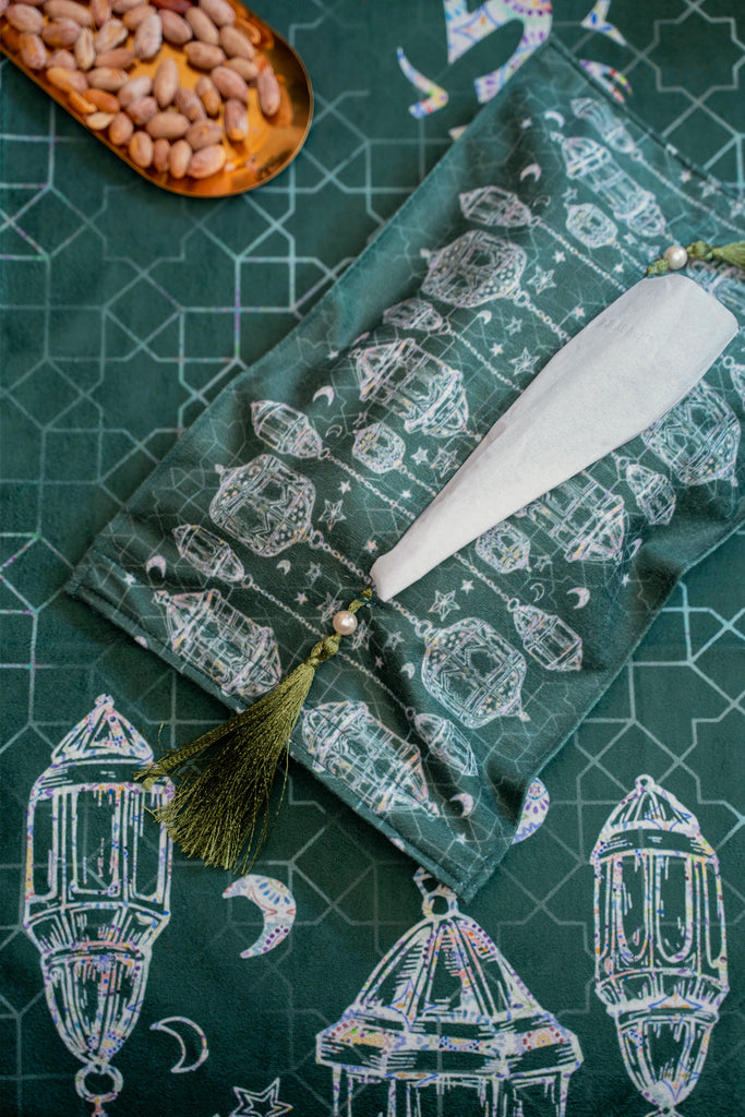 Green Line Art Lantern Ramadan Tissue Cover stara worldwide