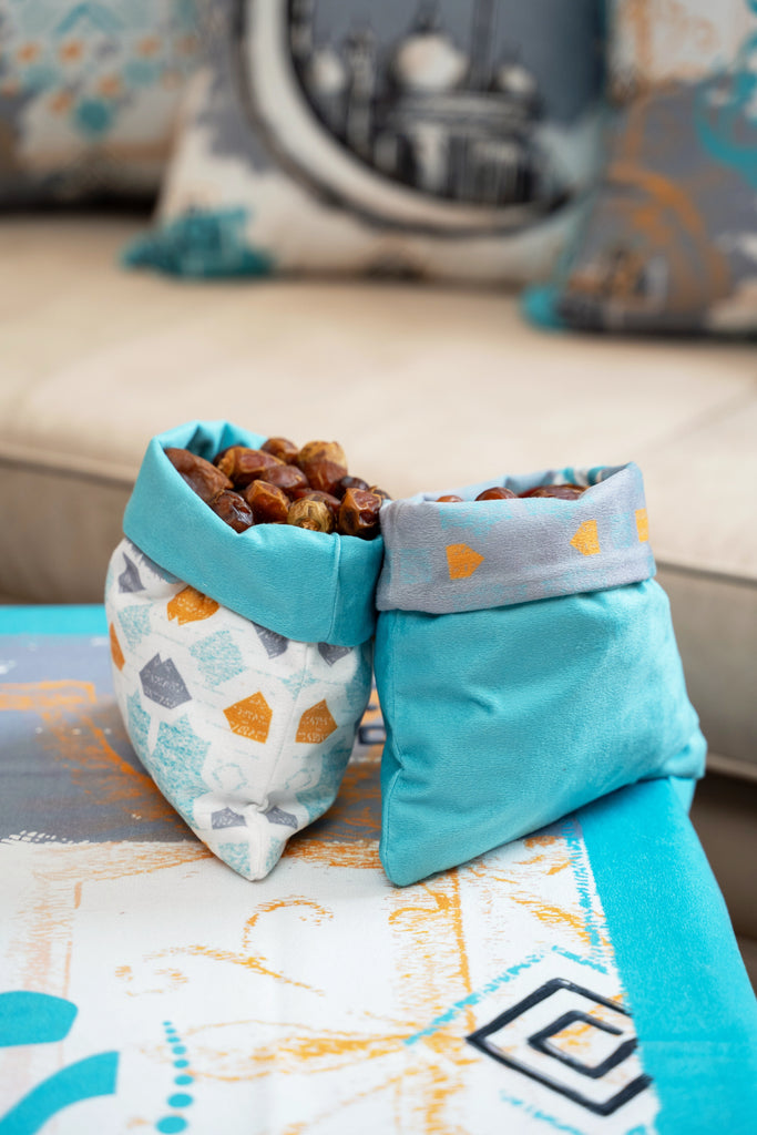 Turquoise Sketched Mosque Ramdan Decorative Storage Basket stara worldwide