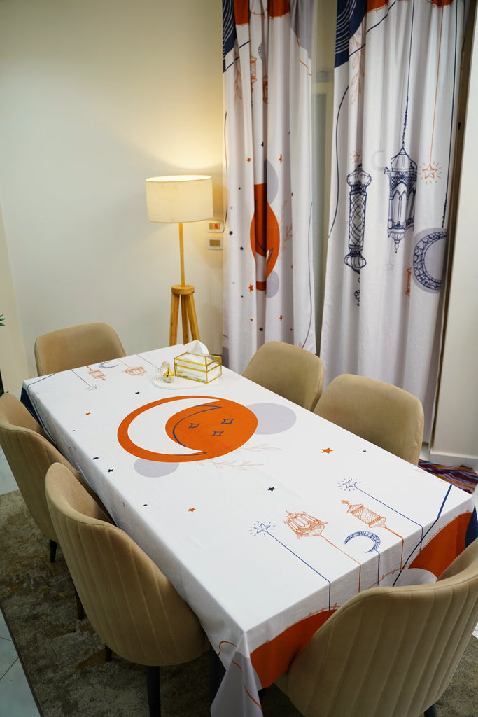 Dark Blue Boho Ramadan Tablecloth stara worldwide