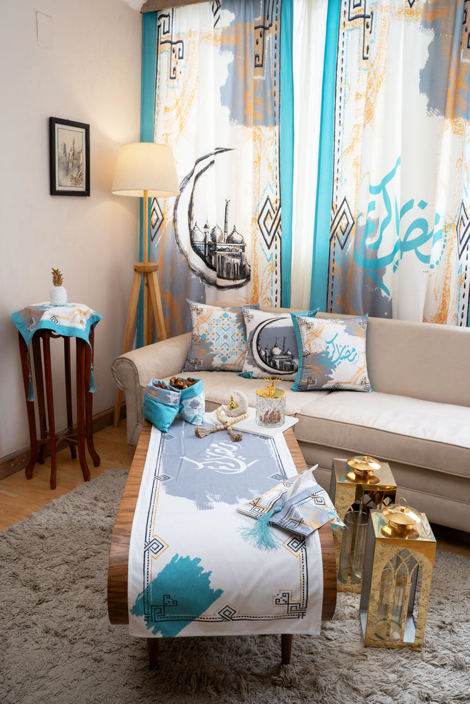 Turquoise Sketched Mosque Ramadan set stara
