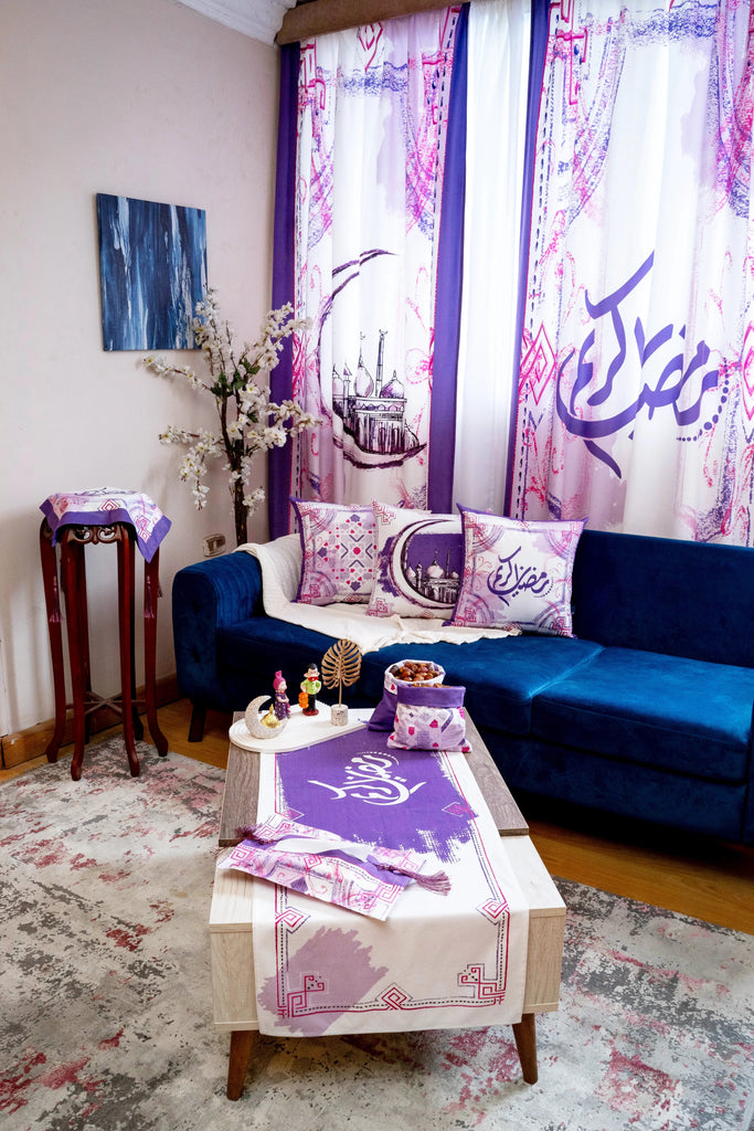 Purple Sketched Mosque Ramadan set stara